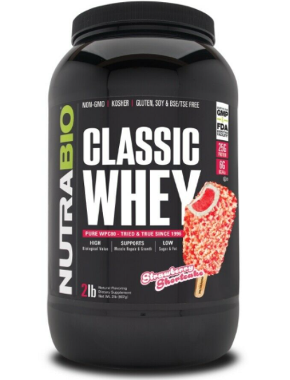 classic whey protein 2lb strawb Image 1