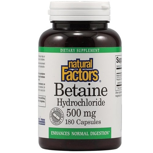BETAINE HYDROCHLORIDE 500MG Image 1