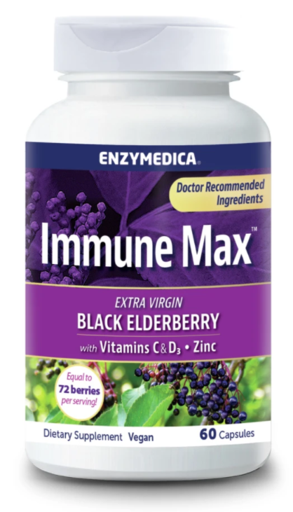 Immune Max Black Elderberry with Vitamins C, D3 and Zinc Image 1