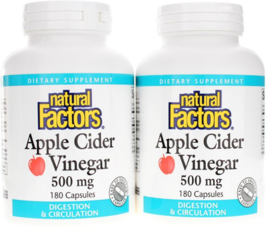 Apple Cider Vinegar 500mg 180cp Twin Pack Image 1