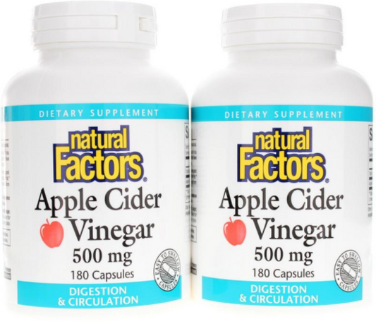 Apple Cider Vinegar 500mg 180cp Twin Pack Image 1