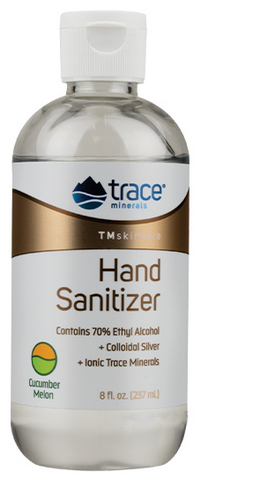 Hand Sanitizer | Contains 70% Ethyl Alcohol | + Colloidal Silver | + Ionic Trace Minerals | Cucumber Melon Scented Image 1