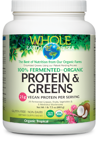 Whole Earth & Sea 100% Fermented Organic Protein & Greens | Tropical Image 1