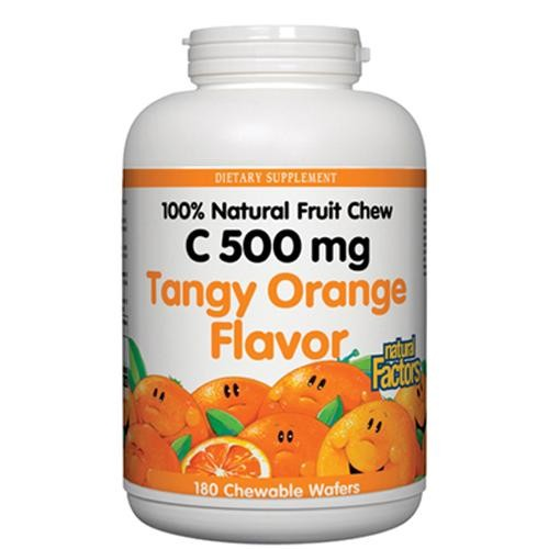 C 500 MG NATURAL FRUIT CHEWS TANGY ORANGE Image 1
