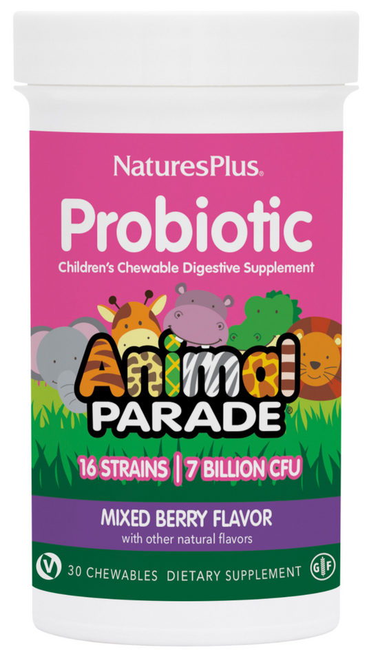 Animal Parade | Children's Chewable Digestive Supplement | 16 Strains & 7 Billion CFU | Mixed Berry Flavor Image 1