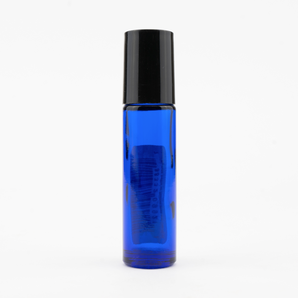 Cobalt Perfume Bottle with Roller Ball and Cap |Must be ordered in QTY of 12 Image 1