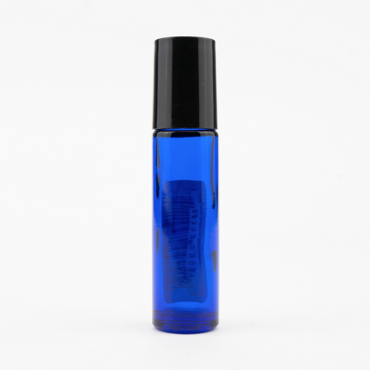 Cobalt Perfume Bottle with Roller Ball and Cap |Must be ordered in QTY of 12 Image 1