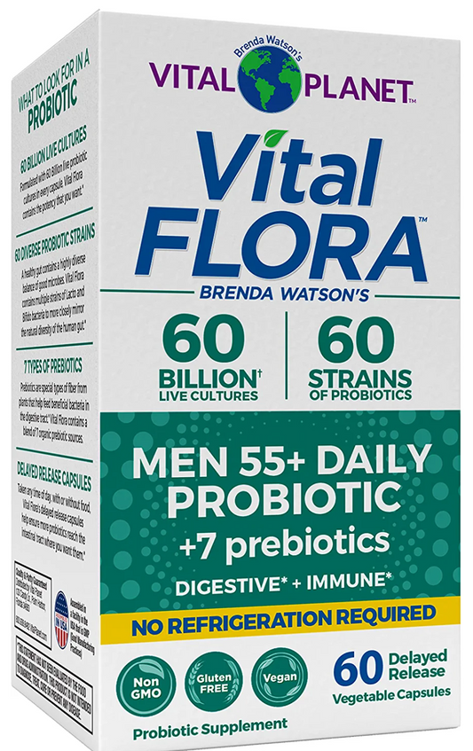 Vital Flora | 60 Billion 60 Strains | Mens 55+ Probiotic Image 1