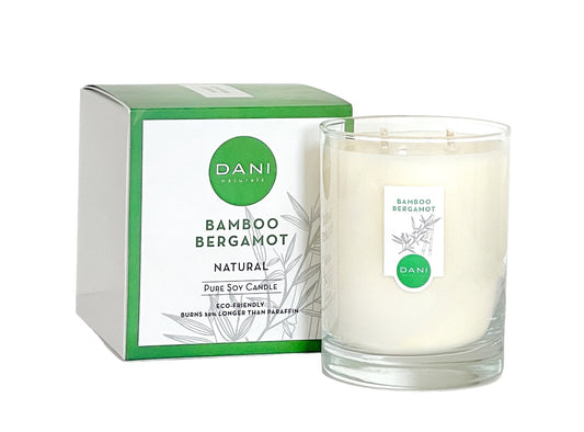 DANI Large Glass Candle Bamboo Bergamot Image 1
