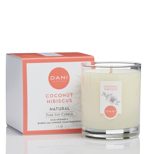 DANI Small Glass Candle Coconut Hibiscus Image 1