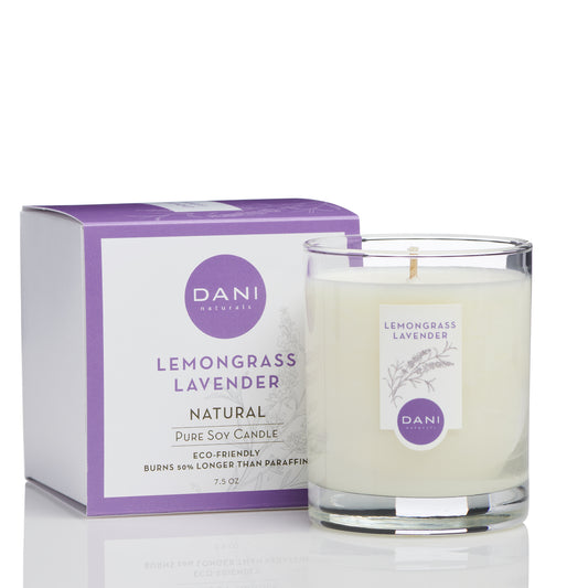 DANI Small Glass Candle Lemongrass Lavender Image 1
