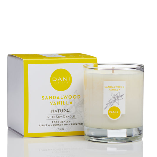 DANI Small Glass Candle Sandalwood Vanilla Image 1