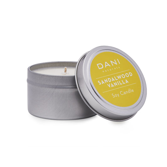 DANI 6oz Candle Tin Sandalwood Vanilla Image 1