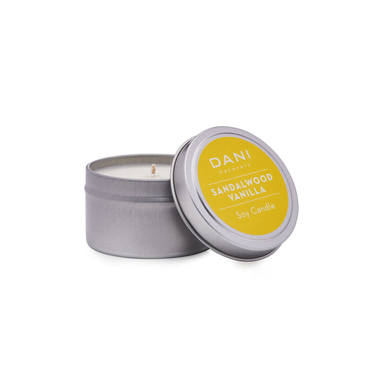 DANI 2oz Travel Tin Candle Sandalwood Vanilla Image 1