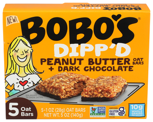 Peanut Butter Dark Chocolate Dipped Oat Bars Image 1