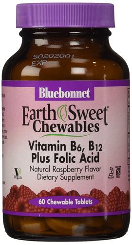 Earthsweet Chewables | Vitamin B-6 B-12 Folic Acid Raspberry Flavor Image 1