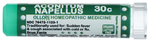 Aconitum Napellus 30C Organic & Lactose-Free Pellets Image 1