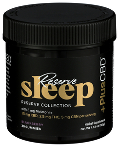 Reserve Sleep 3mg Melatonin 25mg CBD 2.5mg THC Blackberry Gummies Image 1