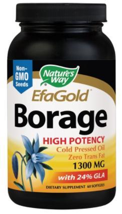 Borage Oil Cold Pressed Oil 1300 mg, EfaGold Image 1