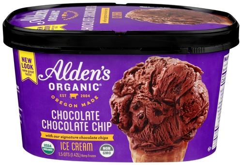 Alden's Organic Chocolate Chip Ice Cream Image 1
