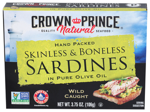 Sardines | Hand Packed Skinless & Boneless In Pure Olive Oil | Wild Caught Image 1