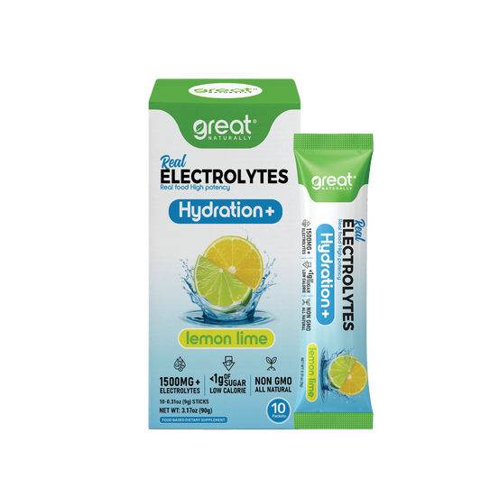 Real Electrolytes Hydration+ Lemon Lime Stick Pack Single Serving .32oz (9g) Packet Image 1