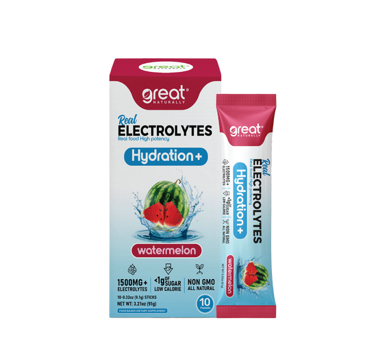 Real Electrolytes Hydration+ Watermelon Stick Pack Single Serving .32oz (9.1g) Packet Image 1